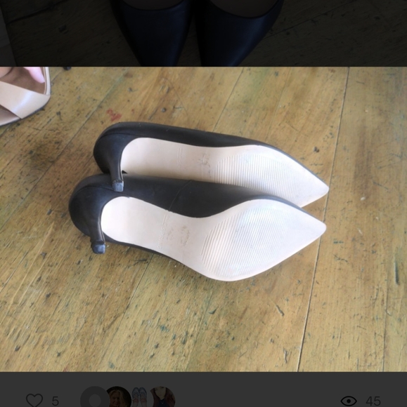 Call it Spring solid black pointed toe heels size 5 - Picture 2 of 5